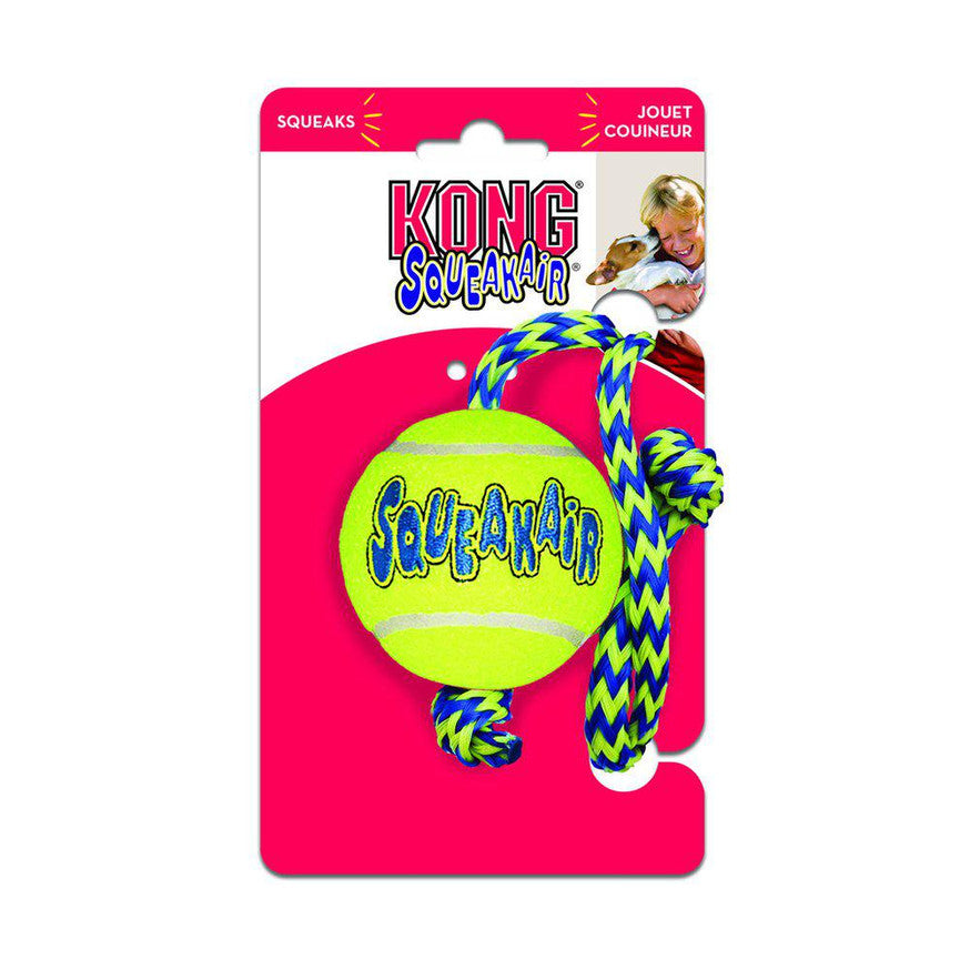 KONG Airdog Squeakair Tennis Ball w Rope