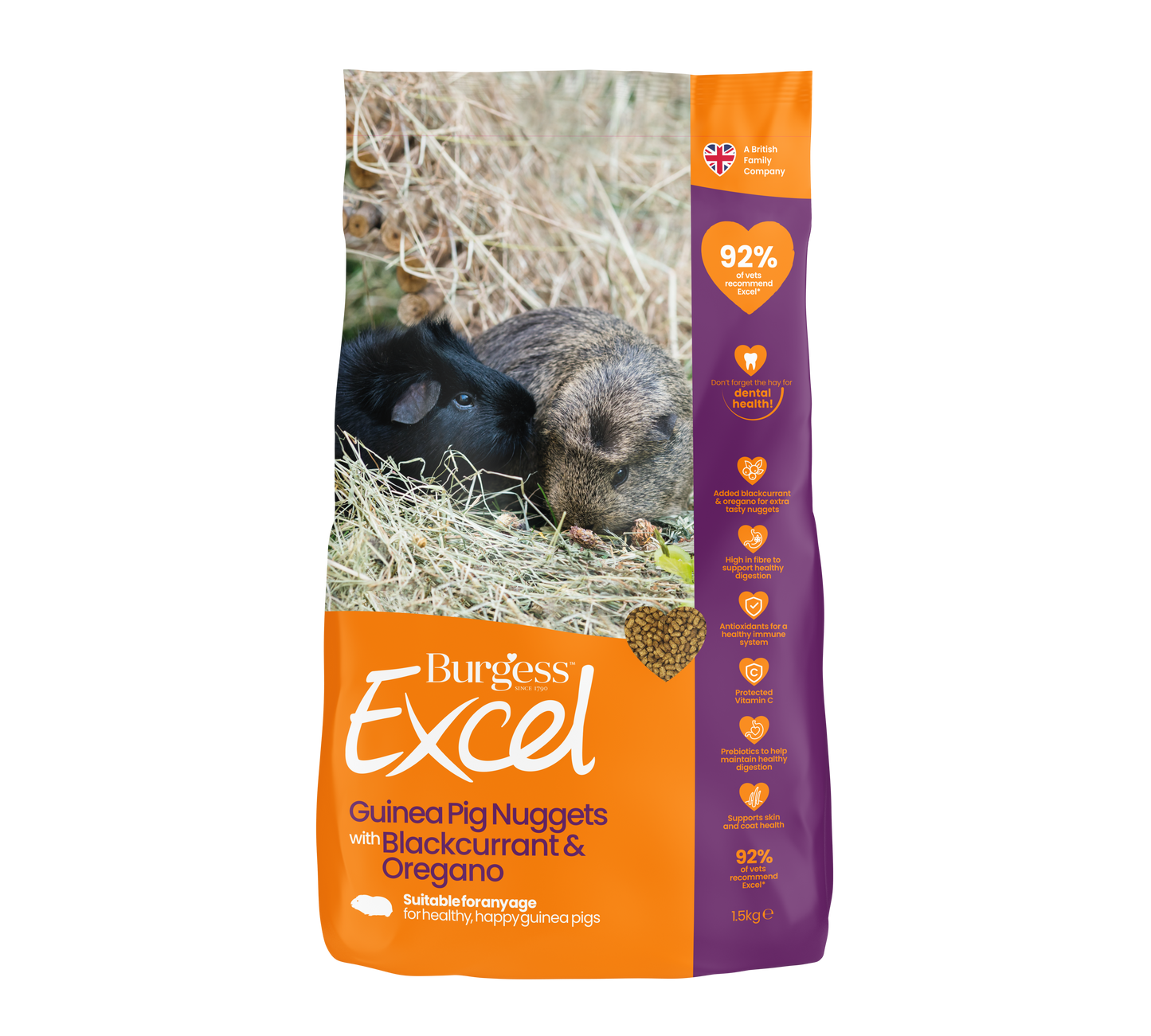 Burgess Excel Guinea Pig Nuggets Blackcurrant & Oregano 1.5kg