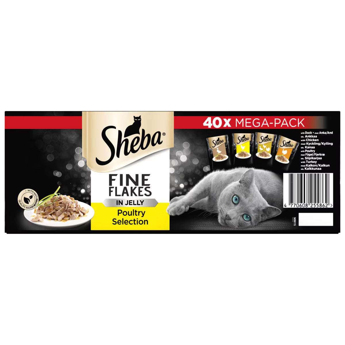 Sheba Fine Flakes Poultry Selection in Jelly 40 x 85 g