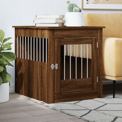 vidaXL Dog crate brown oak 64.5x80x71 engineered wood