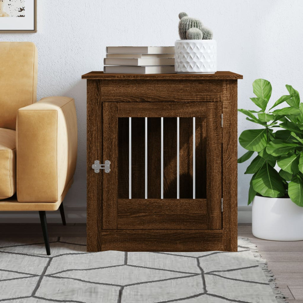 vidaXL Dog crate brown oak 64.5x80x71 engineered wood