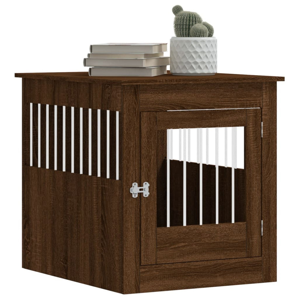 vidaXL Dog crate brown oak 64.5x80x71 engineered wood