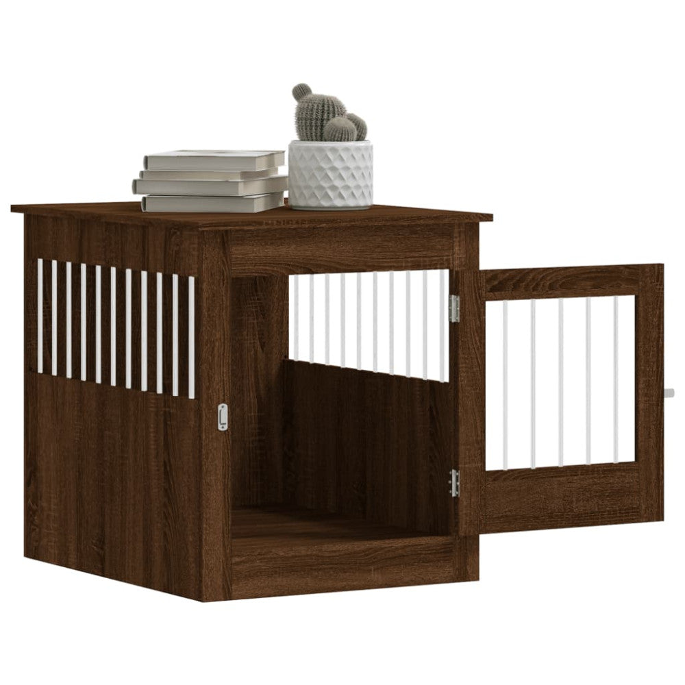 vidaXL Dog crate brown oak 64.5x80x71 engineered wood