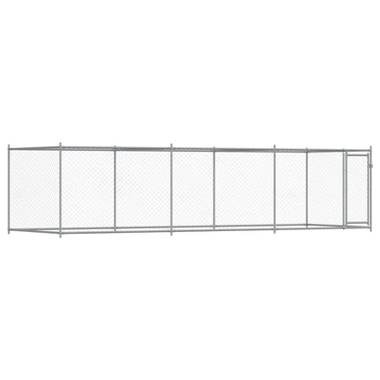 vidaXL Dog Kennel with Door Grey 2x2x1.5 Galvanized Steel