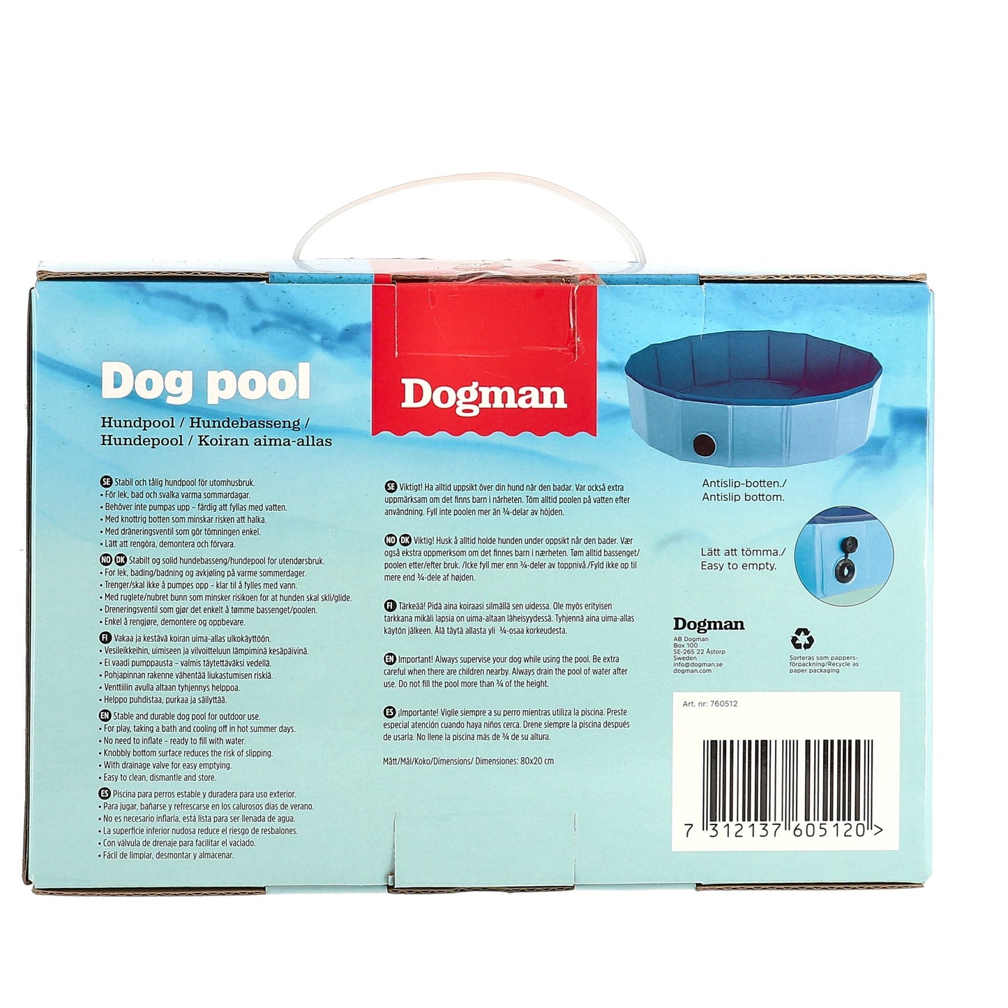 Dogman Dog Pool 160cm blue