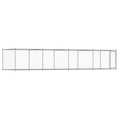 vidaXL Dog Kennel with Door Grey 2x2x1.5 Galvanized Steel