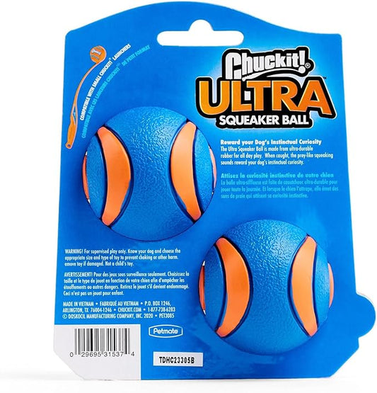 Chuckit! Ultra Squeaker Ball Medium 2-pack