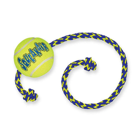 KONG Airdog Squeakair Tennis Ball w Rope