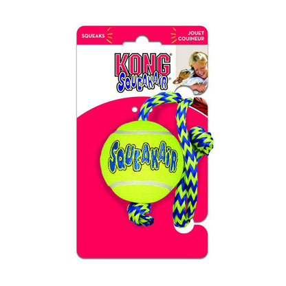 KONG Airdog Squeakair Tennis Ball w Rope