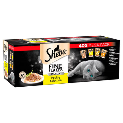 Sheba Fine Flakes Poultry Selection in Jelly 40 x 85 g