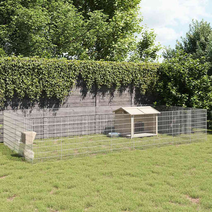 vidaXL Pet Playpen 24-Panel Galvanized Iron