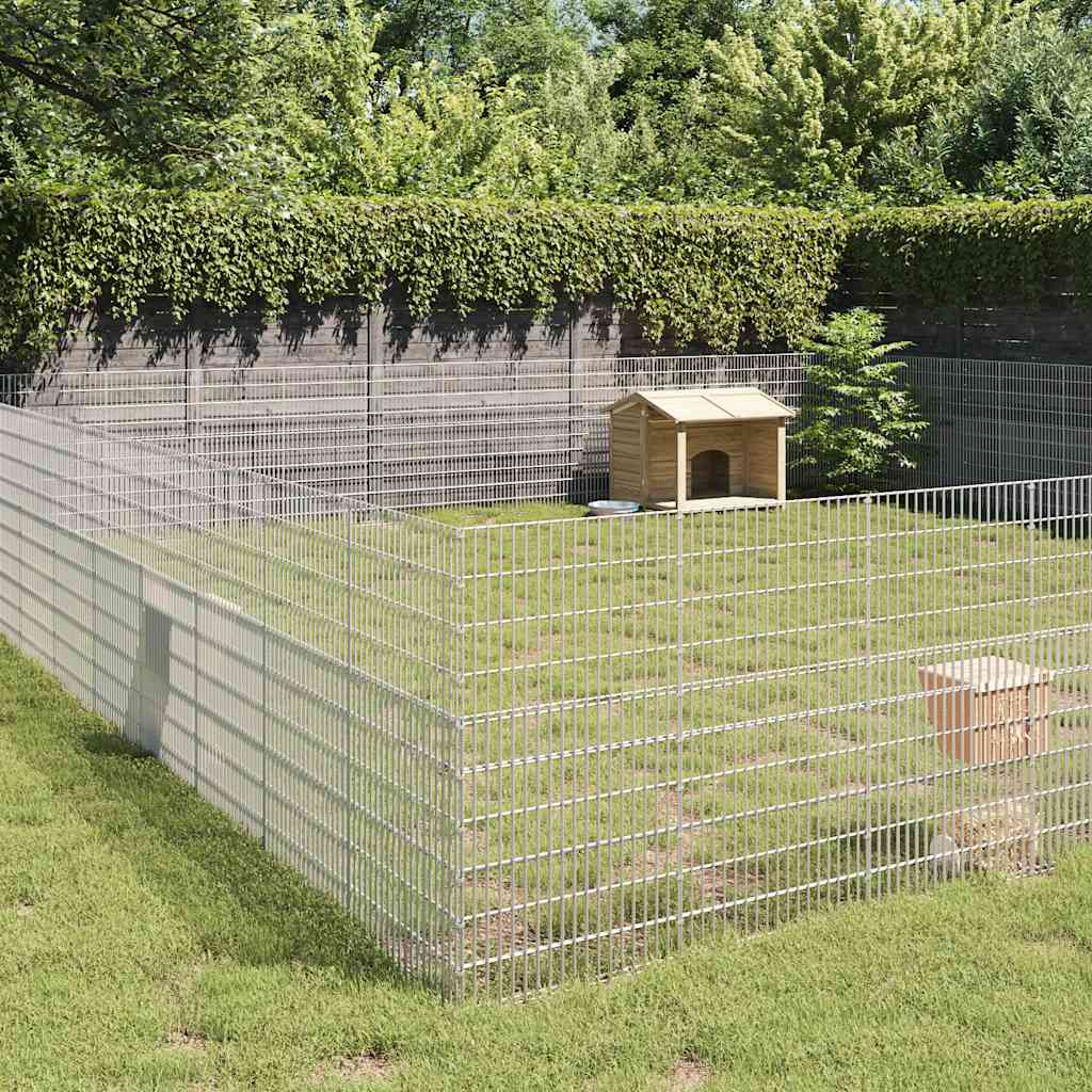 vidaXL Pet Playpen 24-Panel Galvanized Iron