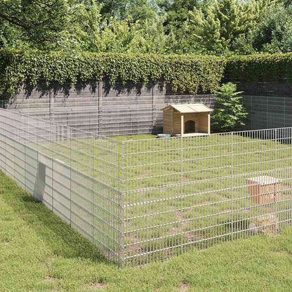 vidaXL Pet Playpen 24-Panel Galvanized Iron