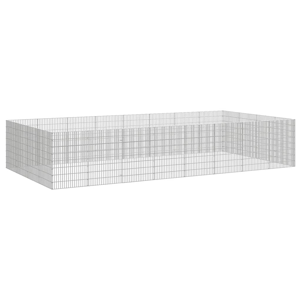 vidaXL Pet Playpen 24-Panel Galvanized Iron