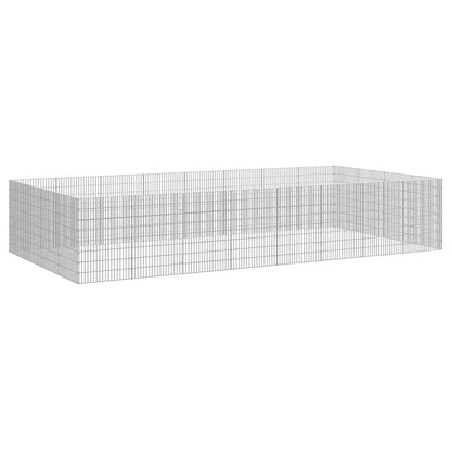 vidaXL Pet Playpen 24-Panel Galvanized Iron