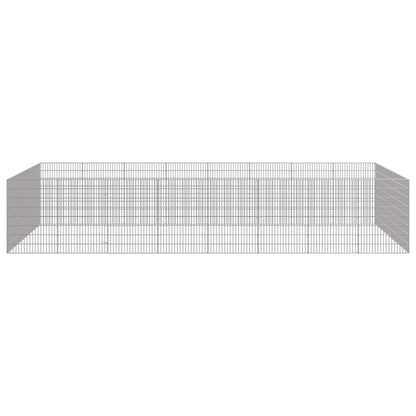 vidaXL Pet Playpen 24-Panel Galvanized Iron