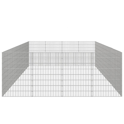 vidaXL Pet Playpen 24-Panel Galvanized Iron