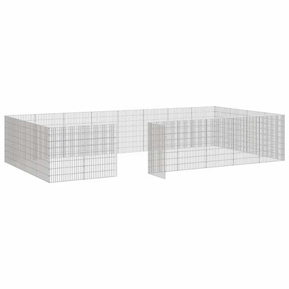 vidaXL Pet Playpen 24-Panel Galvanized Iron
