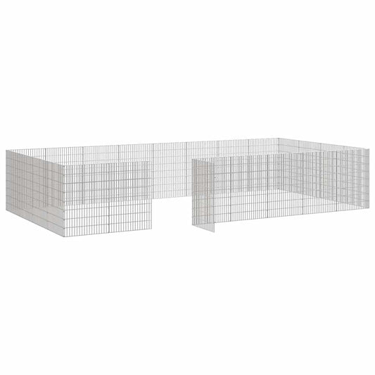 vidaXL Pet Playpen 24-Panel Galvanized Iron