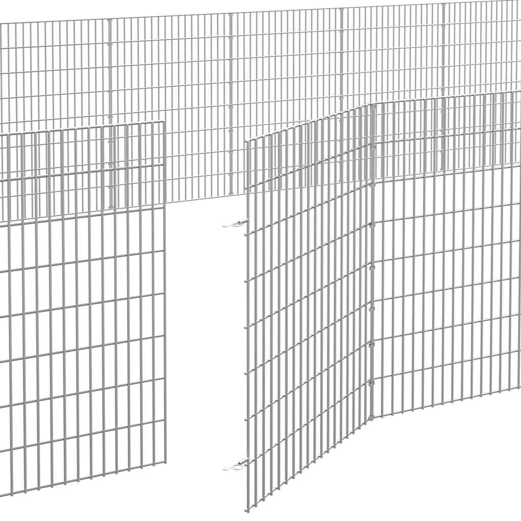 vidaXL Pet Playpen 24-Panel Galvanized Iron