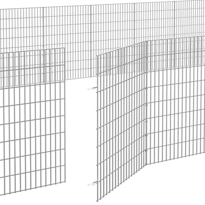 vidaXL Pet Playpen 24-Panel Galvanized Iron