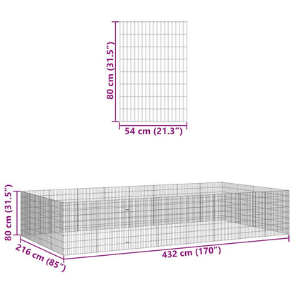 vidaXL Pet Playpen 24-Panel Galvanized Iron